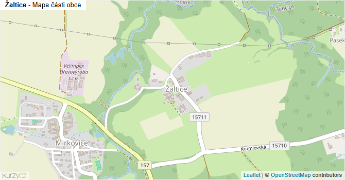Žaltice - mapa části obce