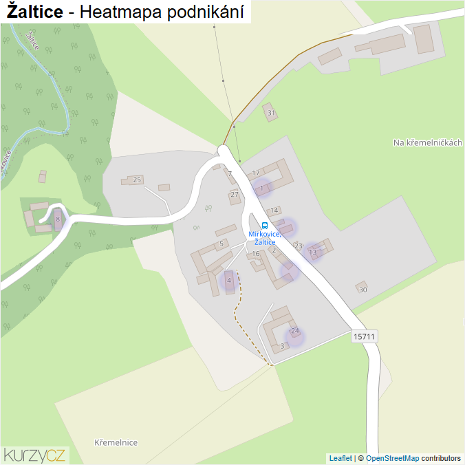 Mapa Žaltice - Firmy v části obce.