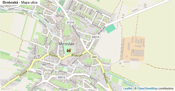 Brněnská - mapa ulice