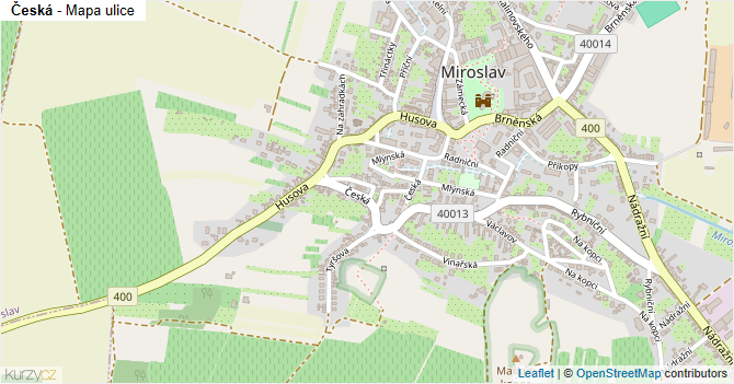 Česká - mapa ulice