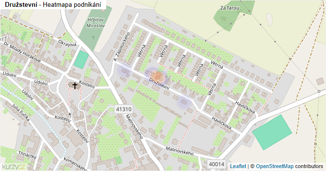 Družstevní - mapa podnikání