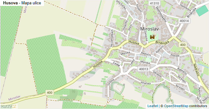 Husova - mapa ulice