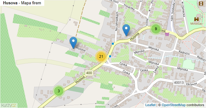 Husova - mapa firem