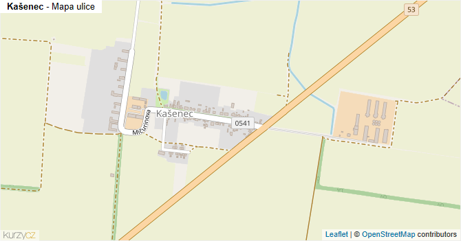 Kašenec - mapa ulice