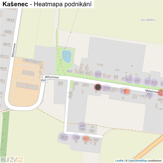 Mapa Kašenec - Firmy v části obce.