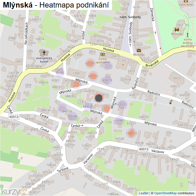 Mapa Mlýnská - Firmy v ulici.