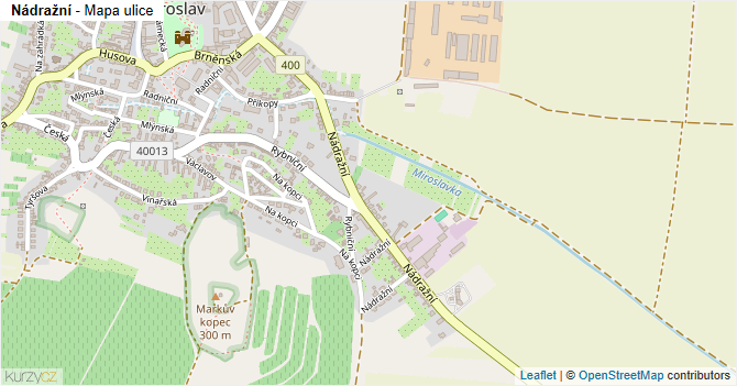 Nádražní - mapa ulice