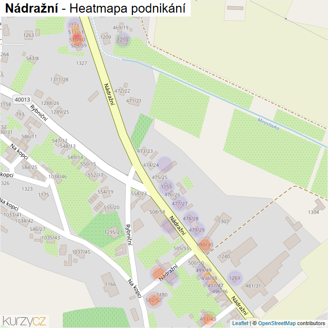 Mapa Nádražní - Firmy v ulici.