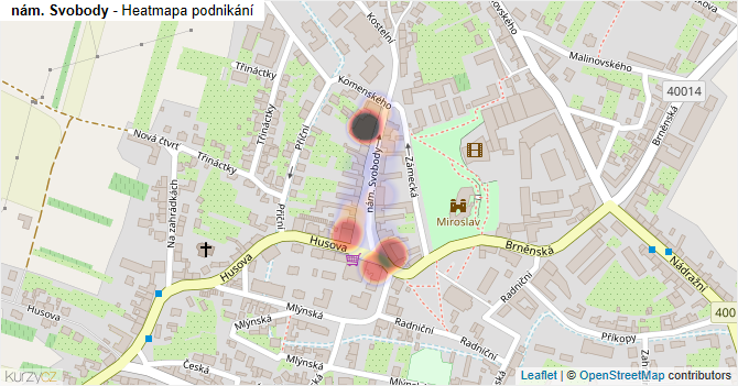 nám. Svobody - mapa podnikání