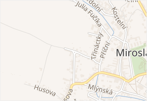 Nová čtvrť v obci Miroslav - mapa ulice