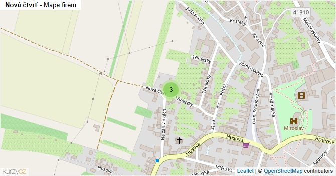 Nová čtvrť - mapa firem