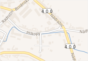 Příkopy v obci Miroslav - mapa ulice