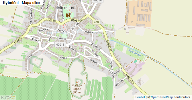 Rybniční - mapa ulice