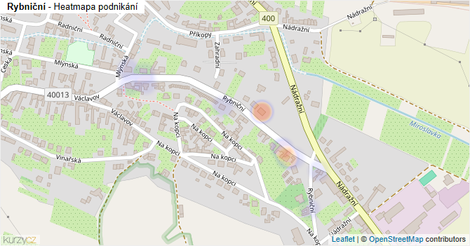 Rybniční - mapa podnikání