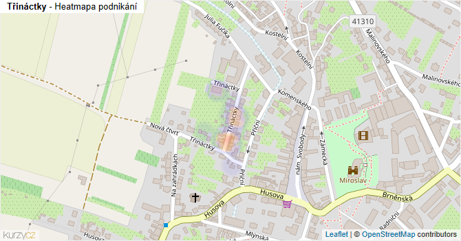 Třináctky - mapa podnikání