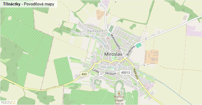 Třináctky - záplavové mapy stoleté vody