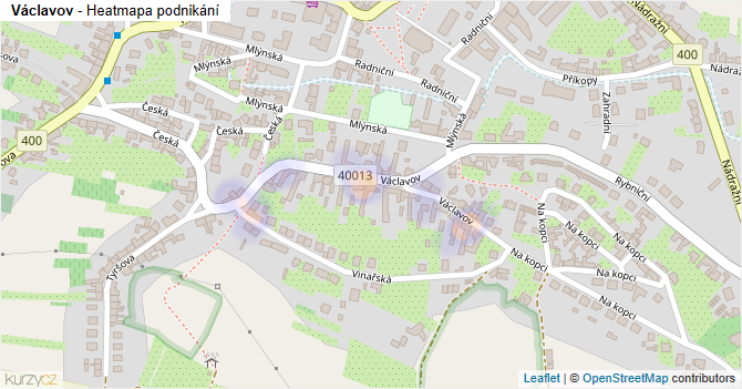 Václavov - mapa podnikání