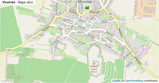 Vinařská - mapa ulice