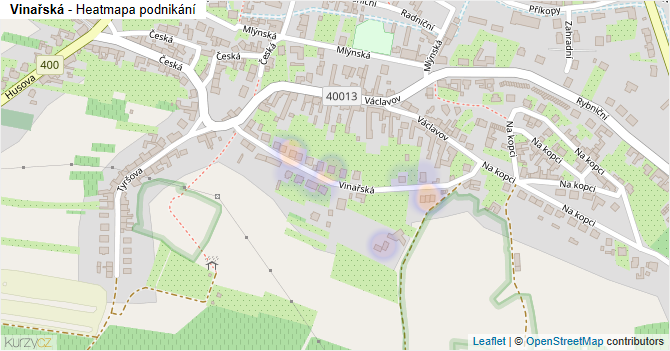Vinařská - mapa podnikání