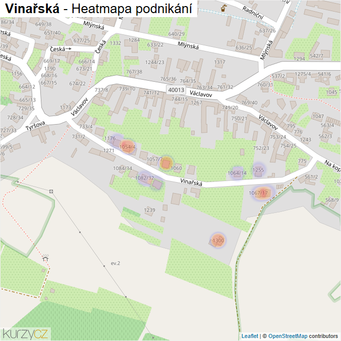 Mapa Vinařská - Firmy v ulici.