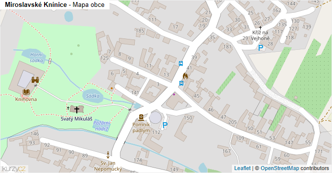 Miroslavské Knínice - mapa obce