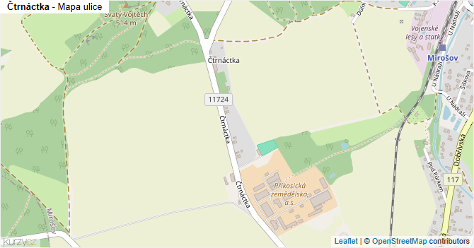 Čtrnáctka - mapa ulice