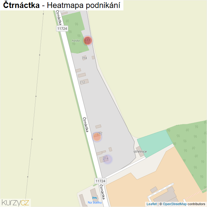 Mapa Čtrnáctka - Firmy v ulici.