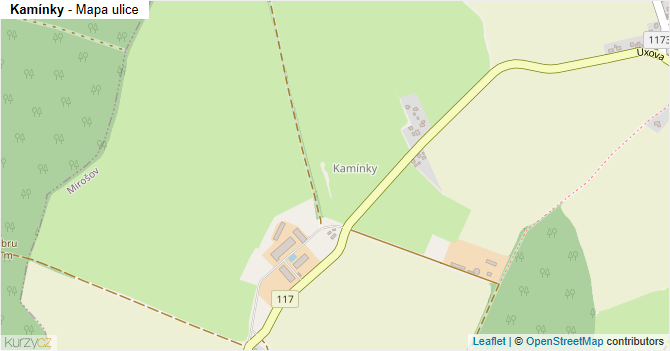 Kamínky - mapa ulice