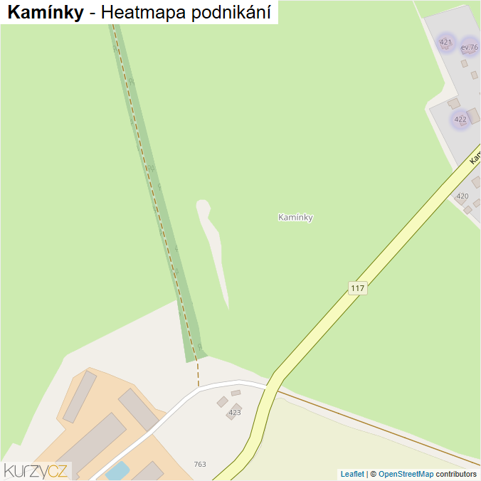 Mapa Kamínky - Firmy v ulici.