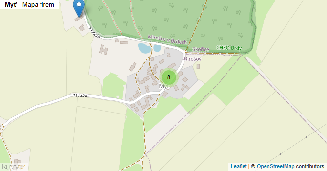 Myť - mapa firem