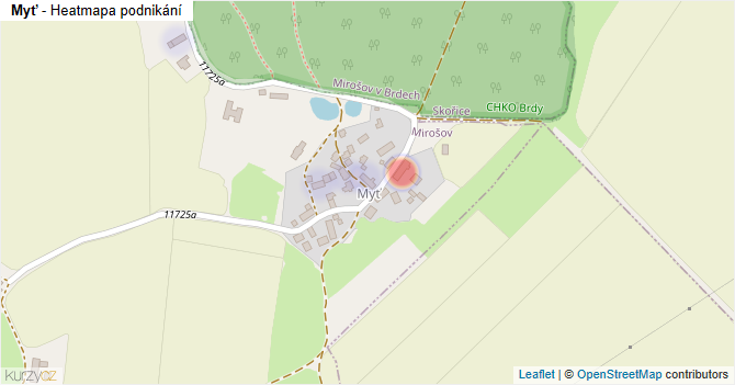 Myť - mapa podnikání