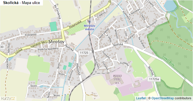Skořická - mapa ulice