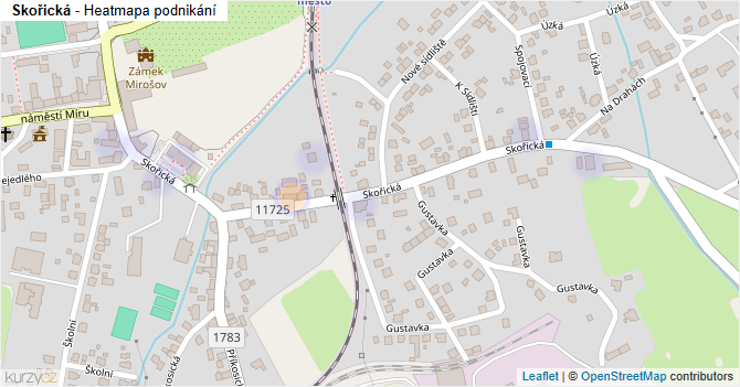 Skořická - mapa podnikání