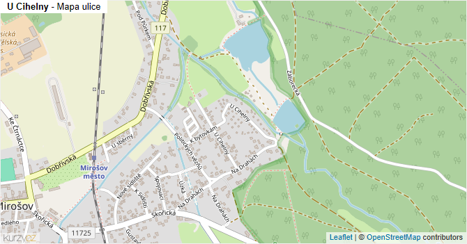 U Cihelny - mapa ulice