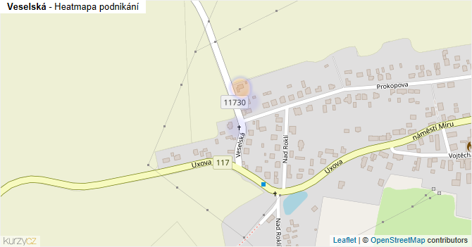 Veselská - mapa podnikání