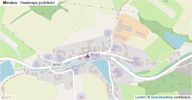 Mirošov - mapa podnikání