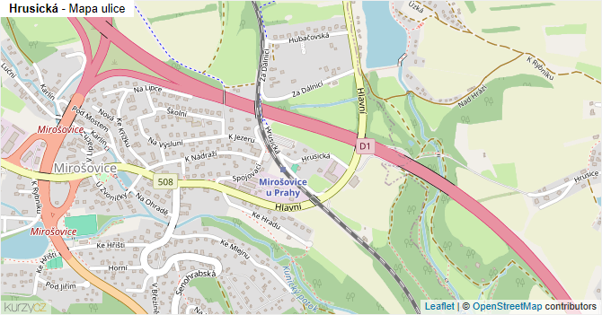 Hrusická - mapa ulice