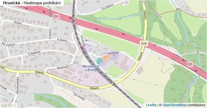 Hrusická - mapa podnikání