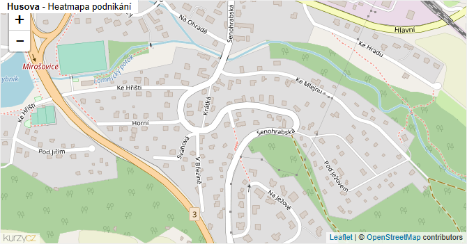 Husova - mapa podnikání