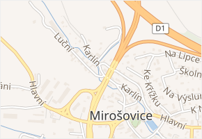 Karlín v obci Mirošovice - mapa ulice
