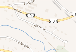 Ke Hradu v obci Mirošovice - mapa ulice