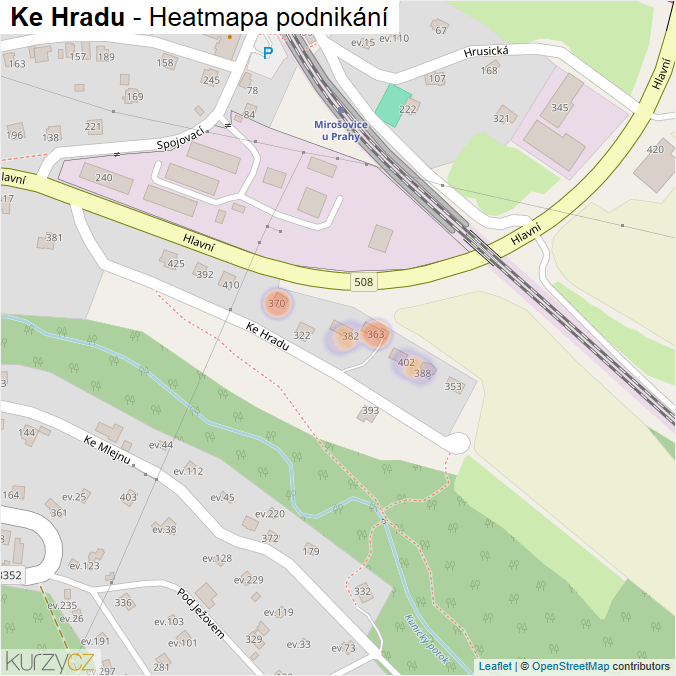 Mapa Ke Hradu - Firmy v ulici.
