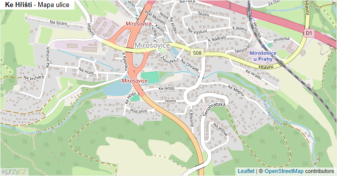 Ke Hřišti - mapa ulice