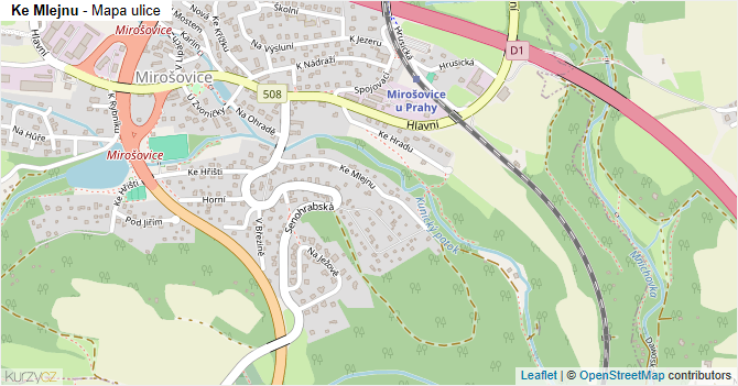 Ke Mlejnu - mapa ulice