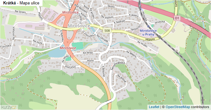 Krátká - mapa ulice
