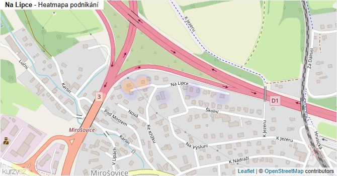 Na Lipce - mapa podnikání