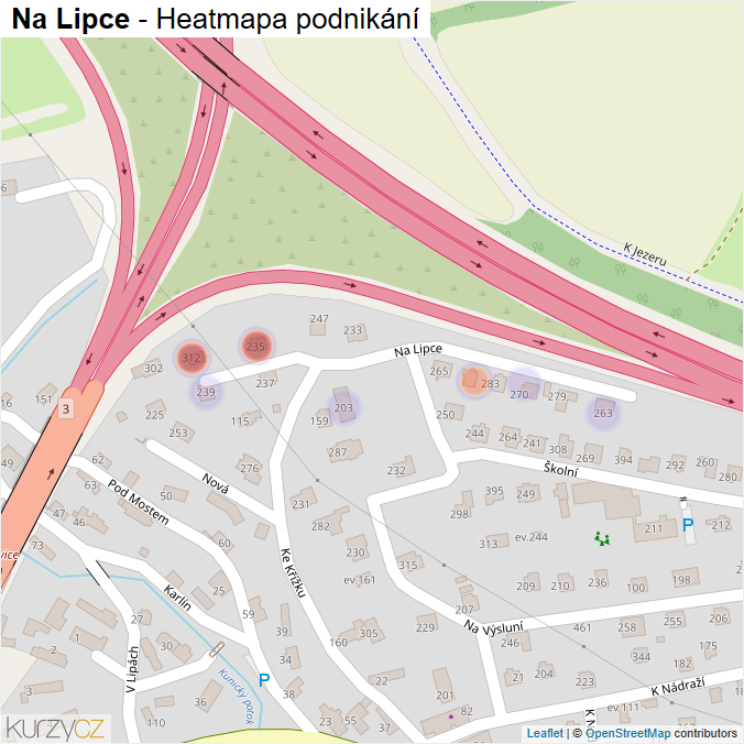 Mapa Na Lipce - Firmy v ulici.