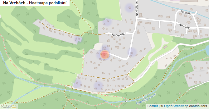 Na Vrchách - mapa podnikání