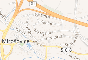 Na Výsluní v obci Mirošovice - mapa ulice