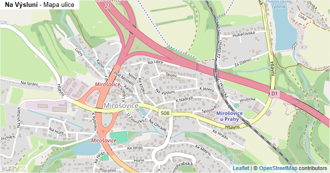 Na Výsluní - mapa ulice
